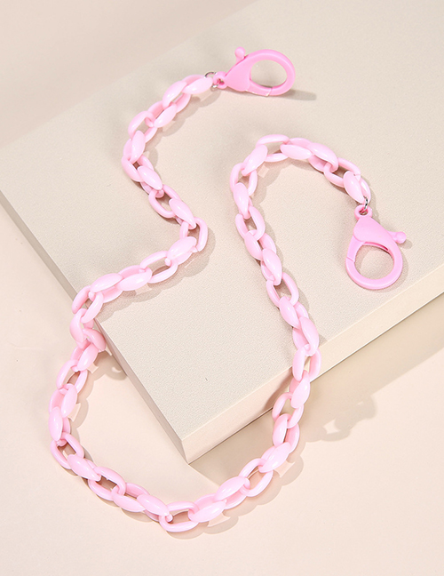 Fashion Pink Plastic Geometric Chain Glasses Chain