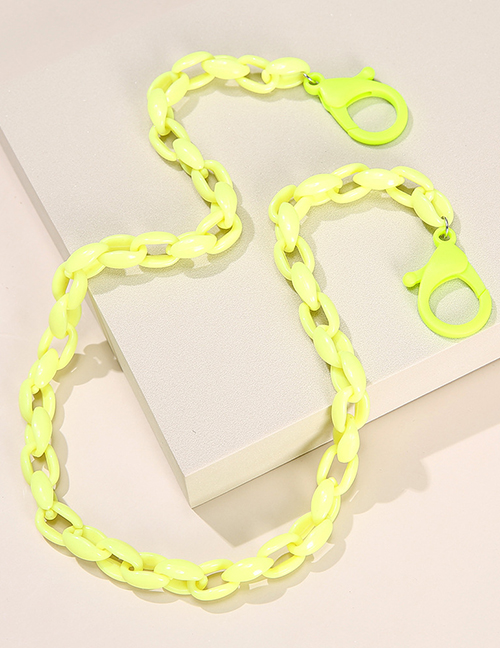 Fashion Bright Yellow Plastic Geometric Chain Glasses Chain