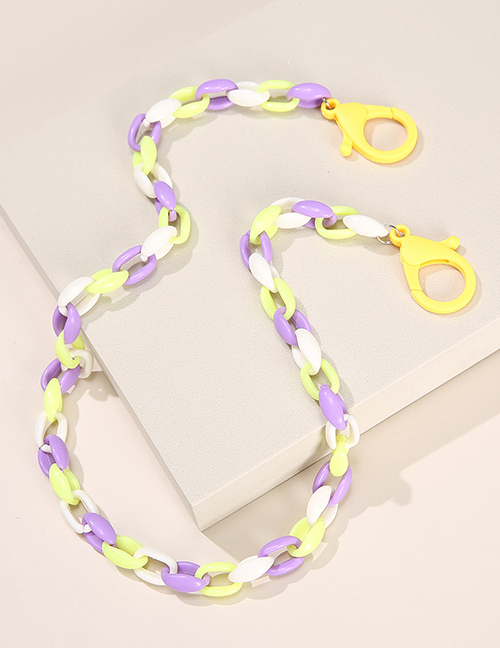 Fashion Yellow Color Plastic Geometric Chain Glasses Chain