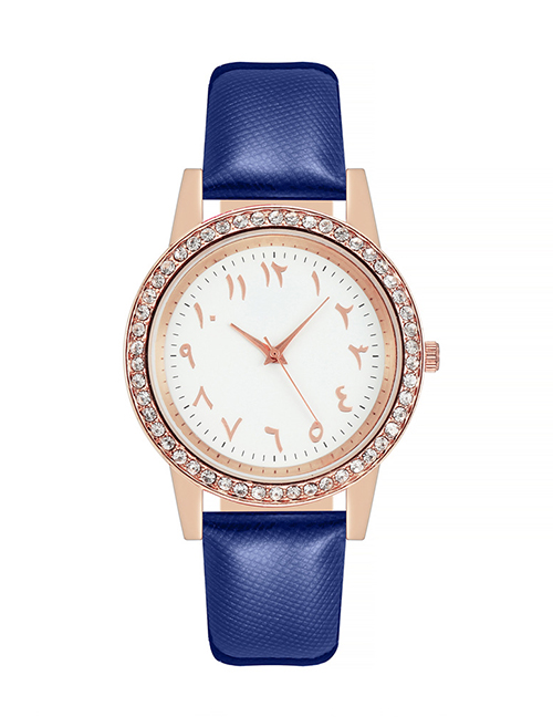 Fashion Blue Martian Leather Belt Wrist Watch