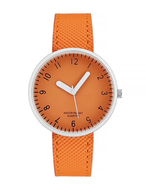 Fashion Orange Alloy Thin Strap Watch