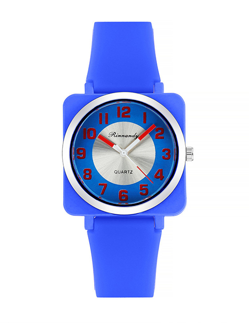 Fashion Blue Silicone Geometric Watch