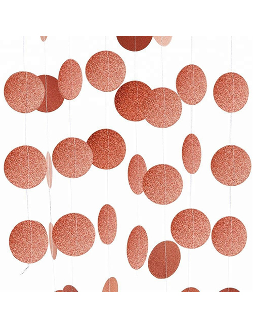 Fashion Glitter Rose Gold Disc 4 Meters Round Piece Of Paper Pull Flag String Flag Ornament