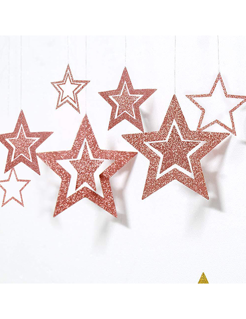 Fashion Set Of 7 Hollow Star Rose Gold Hollow Star Ornaments 7 Pcs