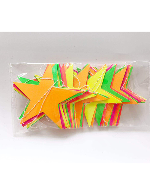 Fashion Fluorescent Paper Five-pointed Star Pentagram Fluorescent Paper Pull Flag