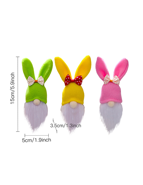 Fashion Easter Bunny Three Piece Set Fabric Faceless Rabbit Doll