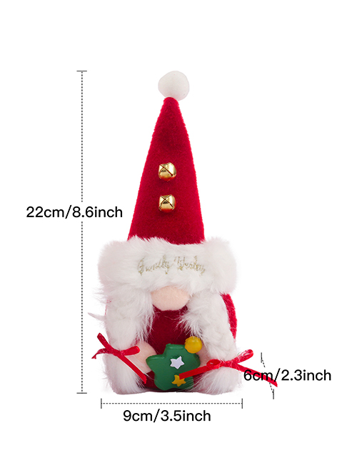 Fashion Red Women Resin Christmas Candy Faceless Rudolph Bell Doll