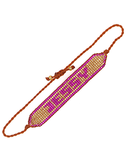 Fashion 3# Rice Beads Beaded Woven Geometric Totem Bracelet