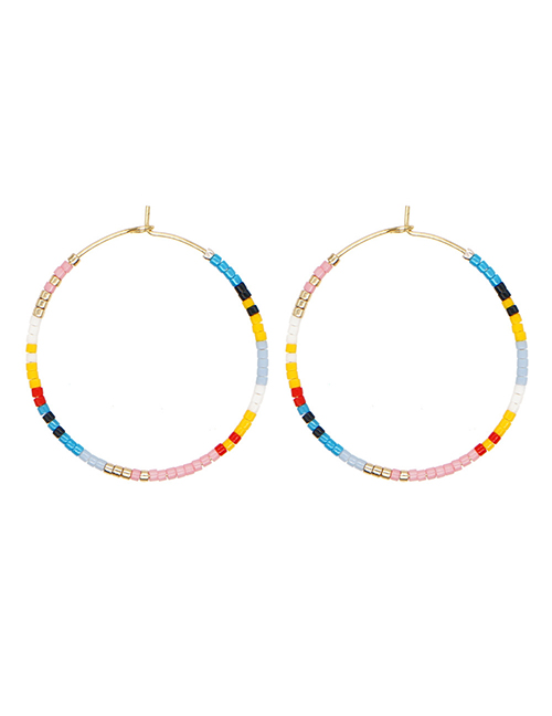 Fashion 1# Rainbow Rice Beads Beaded Earrings