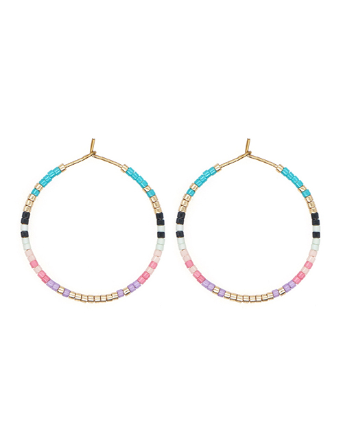 Fashion 3# Rainbow Rice Beads Beaded Earrings