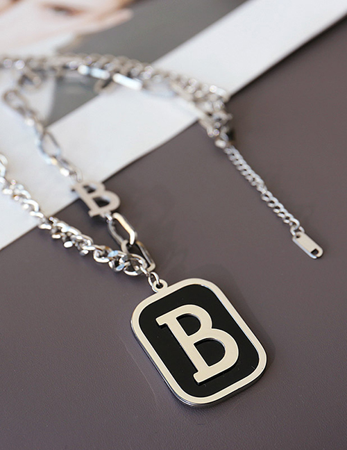 Fashion Silver B Titanium Steel Letter Brand Necklace