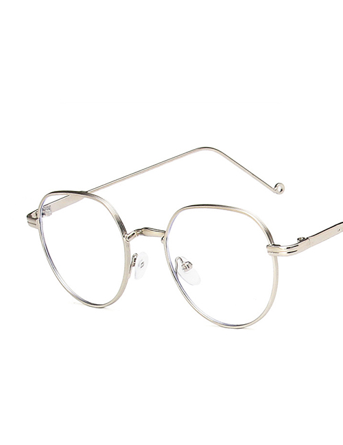 Fashion Silver White Metal Flat Glasses Frame