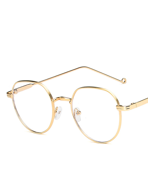 Fashion Gold Metal Flat Glasses Frame