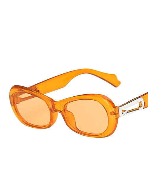 Fashion Orange Frame Orange Slices Oval Buckle Sunglasses