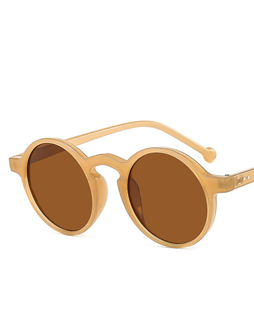 Fashion Jelly Tea Round Studded Sunglasses