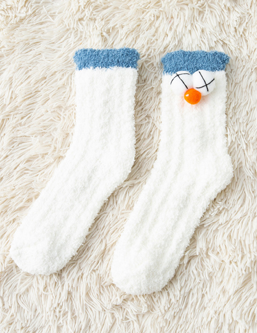 Fashion White Twisted Coral Fleece Snow Socks