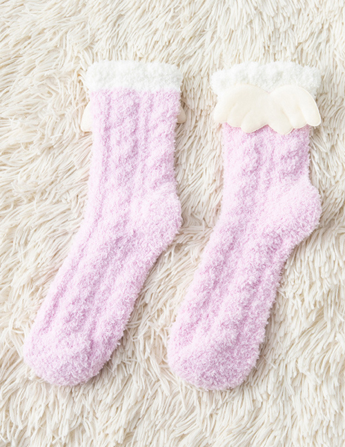 Fashion Purple Twisted Coral Fleece Snow Socks