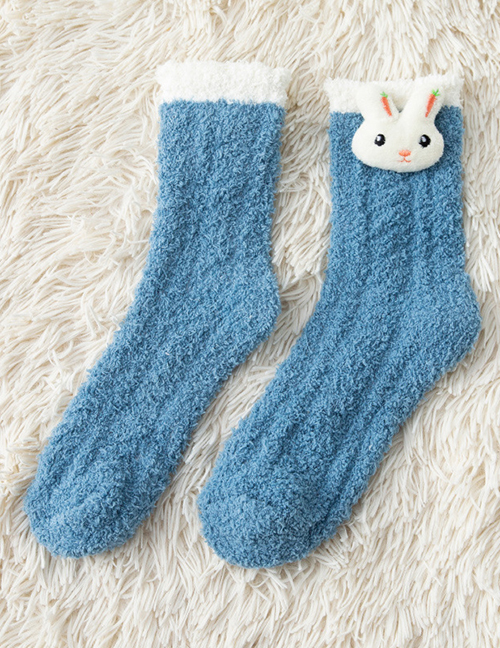 Fashion Dark Blue Twisted Coral Fleece Snow Socks