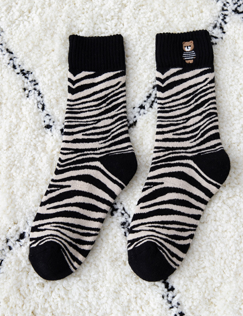 Fashion Zebra Pattern Cubs Rhombus Zebra Pattern Cotton Socks