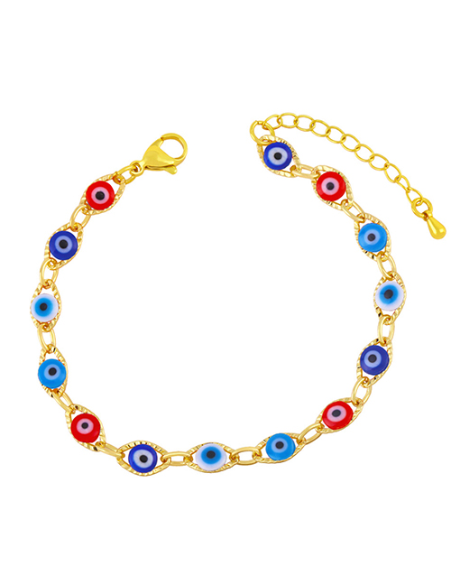 Fashion Color Copper Dripping Eyes Bracelet