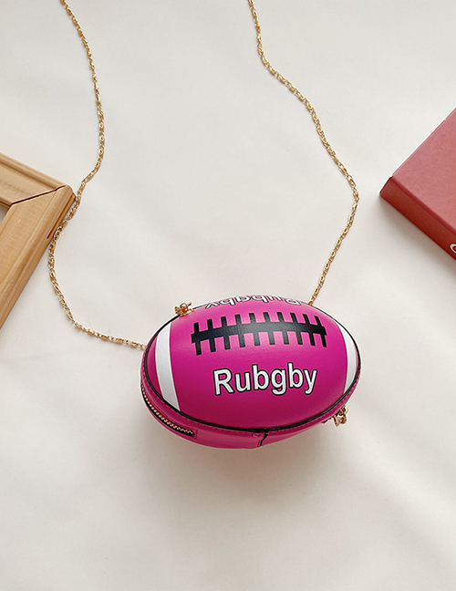 Fashion Pink Pu Rugby Messenger Bag
