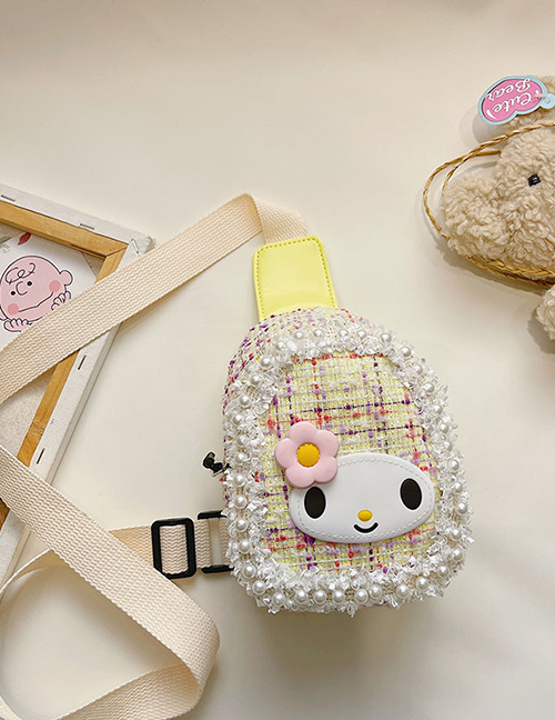 Fashion Small Flower Yellow Cotton And Linen Rabbit Children's Messenger Bag