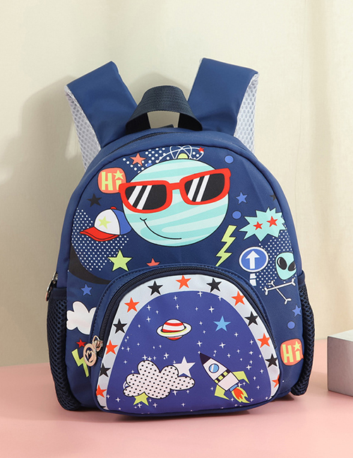 Fashion Navy Blue Nylon Cartoon Unicorn Print Backpack