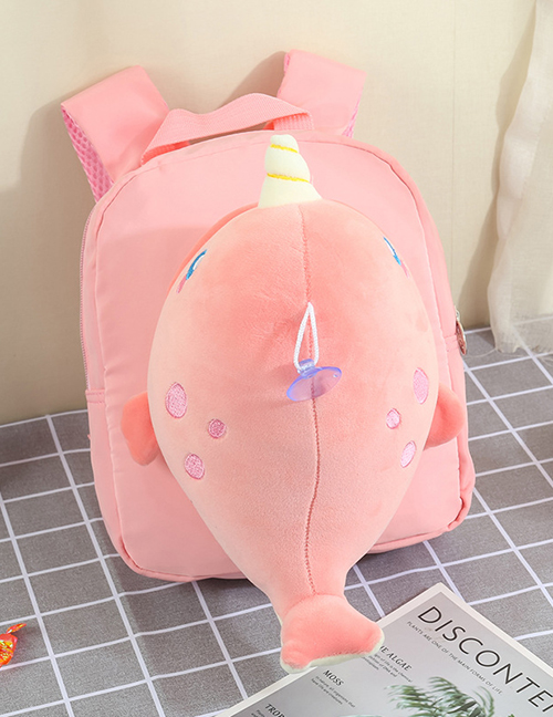 Fashion Pink Cartoon Children Stick Dolphin Backpack
