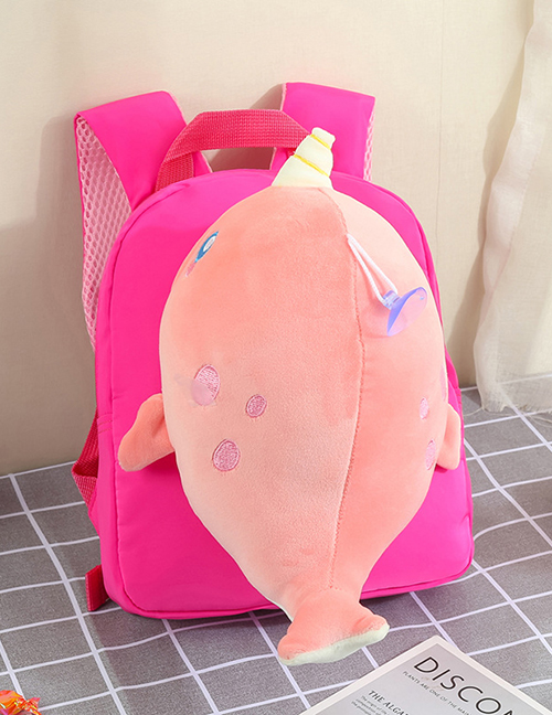Fashion Rose Red Cartoon Children Stick Dolphin Backpack