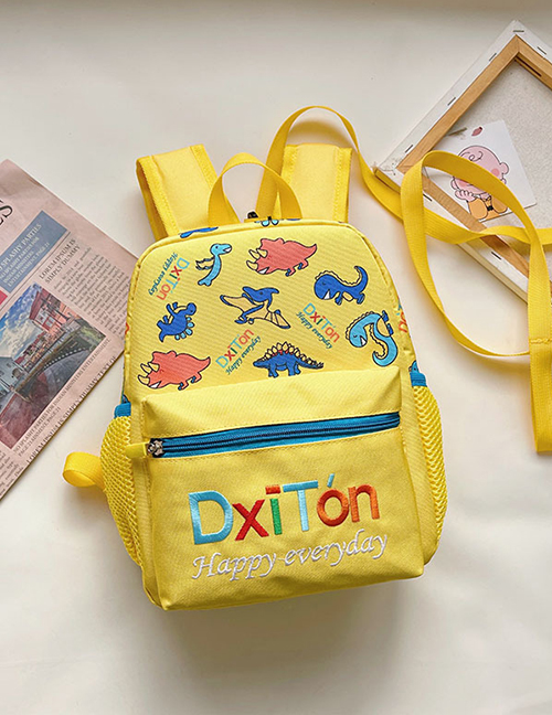 Fashion Yellow Small Dinosaur Print Backpack