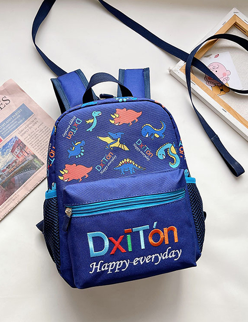 Fashion Navy Blue Small Dinosaur Print Backpack
