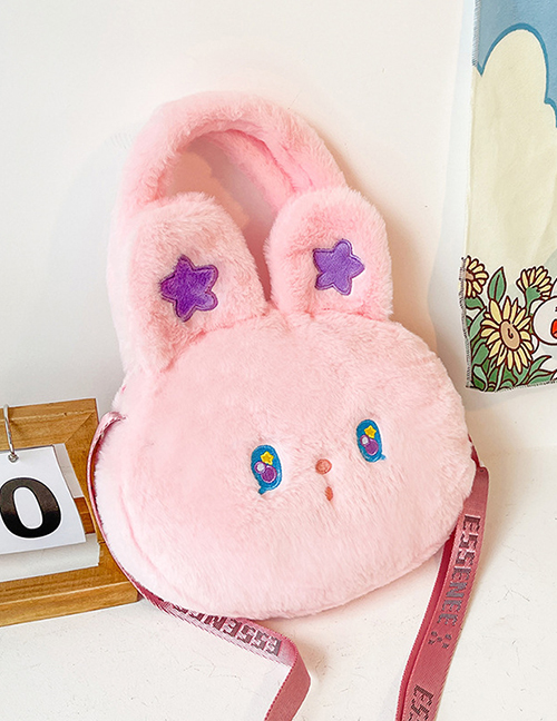 Fashion Pink Cartoon Plush Bunny Messenger Bag