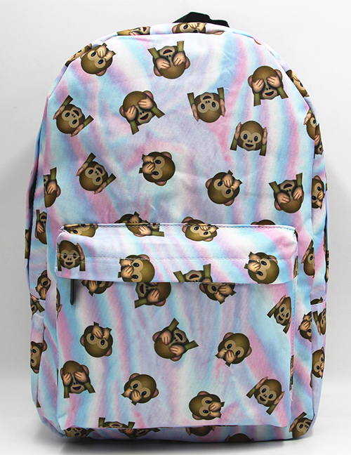 Fashion Cute Monkey Unicorn Print Backpack