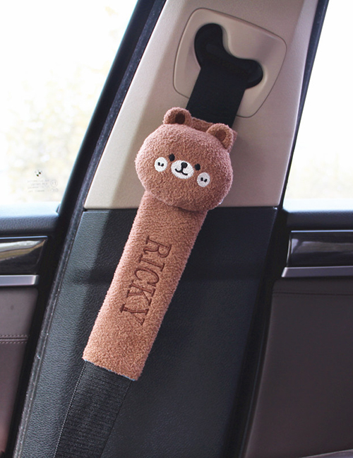 Fashion Coffee Color Bear Plush Bear Safety Belt Protective Cover