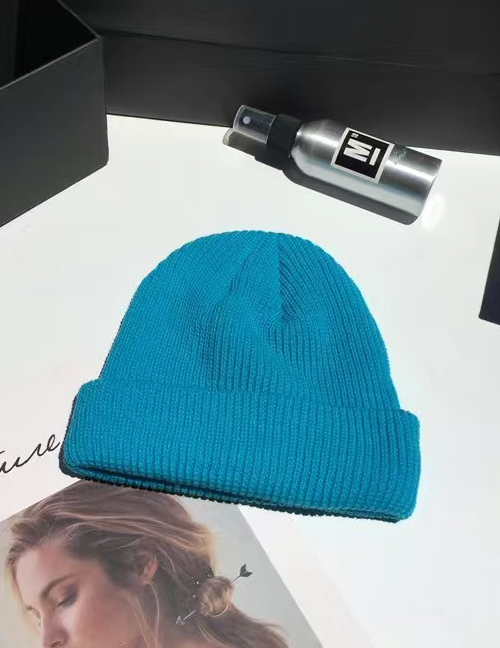 Fashion 【lake Blue】 Dome Knitted Wool Toe Cap