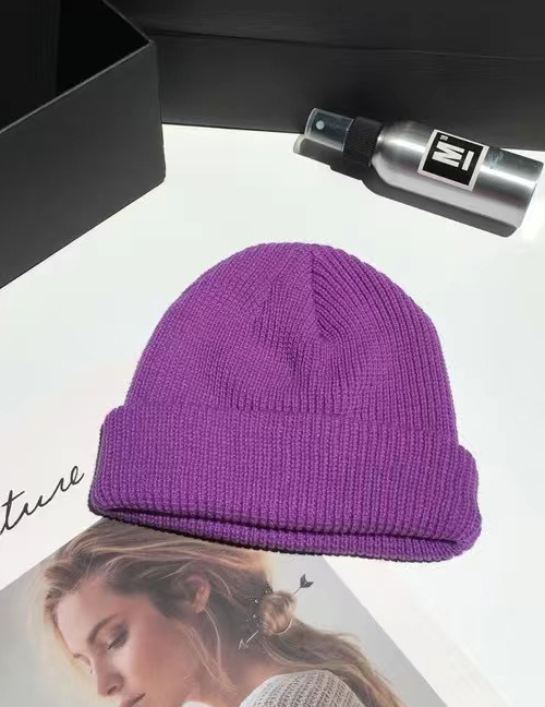 Fashion 【taro Purple】 Dome Knitted Wool Toe Cap