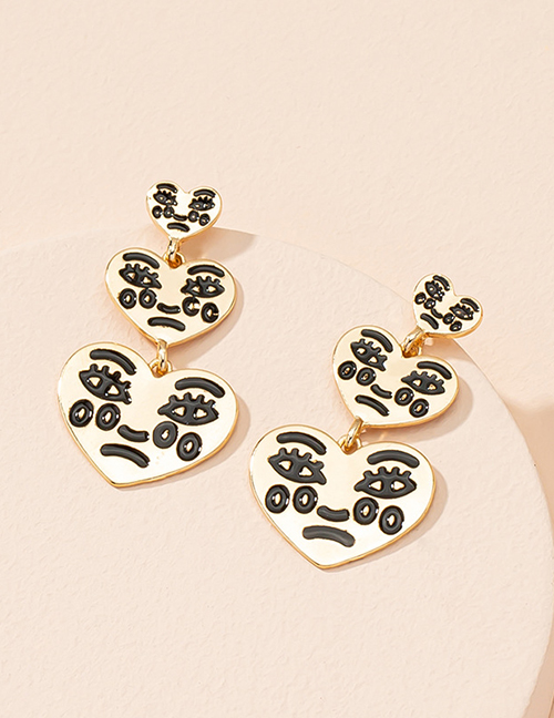 Fashion Love Alloy Geometric Love Emoji Earrings
