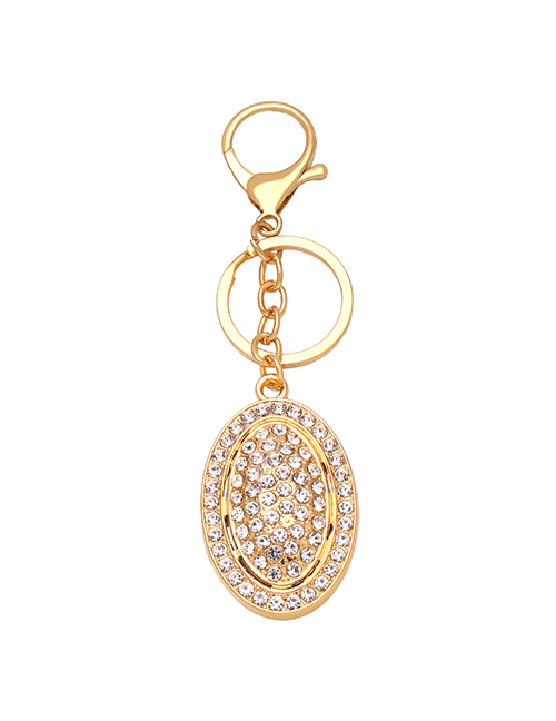 Fashion B Alloy Diamond Geometric Oval Keychain  Alloy