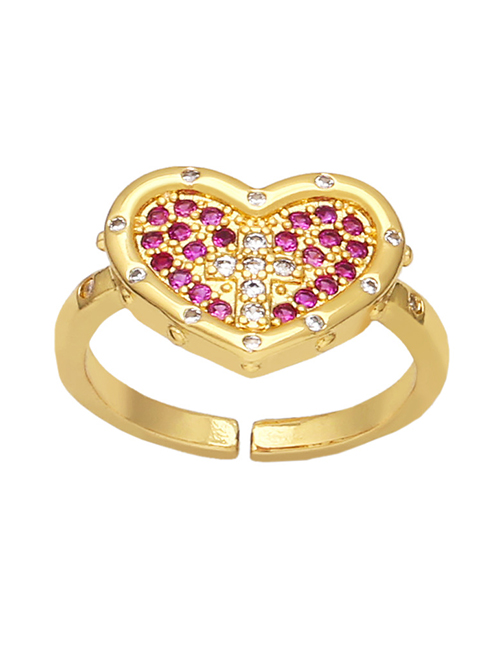 Fashion C Bronze Zirconium Heart Ring