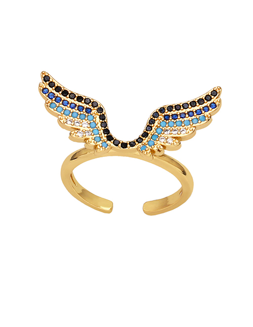 Fashion C Brass Diamond Wing Ring