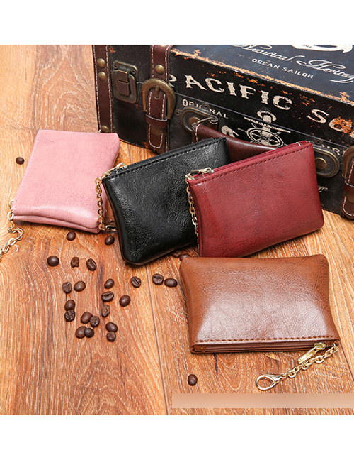 Fashion Section Two Pink Pu Two-fold Card Case