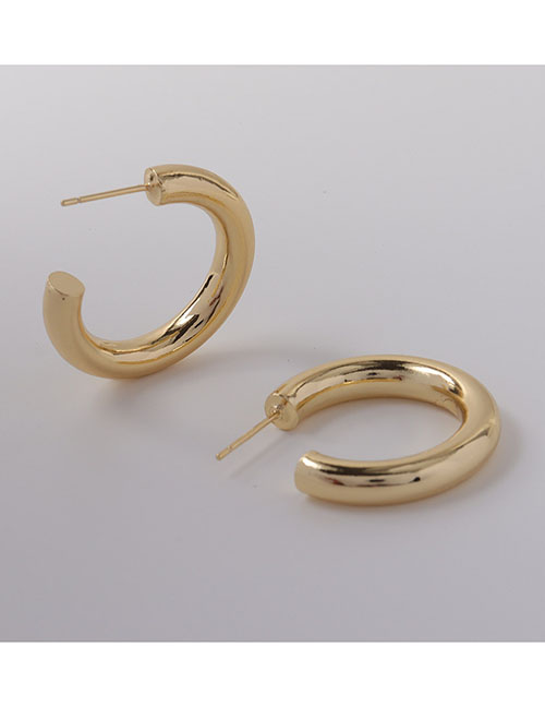 Fashion Gold Copper Gold Plated Round Earrings  Copper