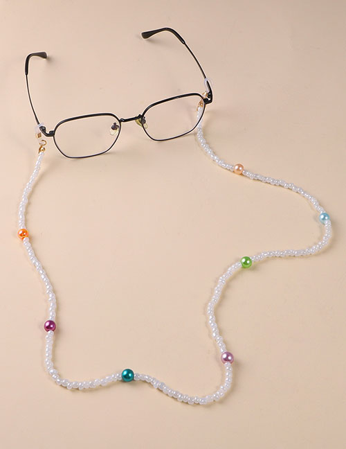 Fashion White Rice Beads Pearl Beaded Glasses Chain