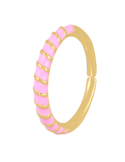 Fashion Light Pink Copper Drip Thread Ring  Copper
