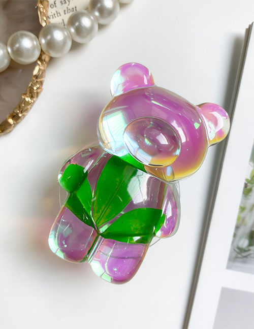 Fashion Color Radium Real Flower - Big Clover Acrylic Laser Flower Bear Airbag Phone Holder