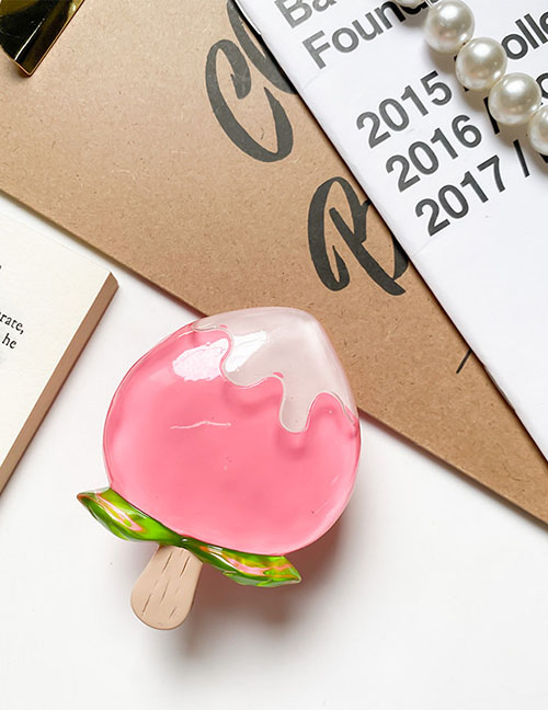 Fashion Pink Peach Simulation Fruit Ice Cream Mobile Airbag Holder