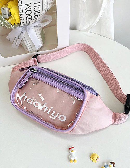 Fashion Pink Nylon Transparent Large Capacity Crossbody Chest Bag