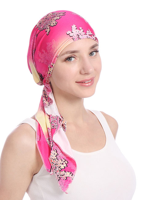 Fashion Rose Red Printed Curved Toe Cap