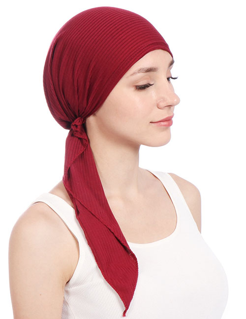 Fashion Wine Red Pleated Curved Solid Toe Cap