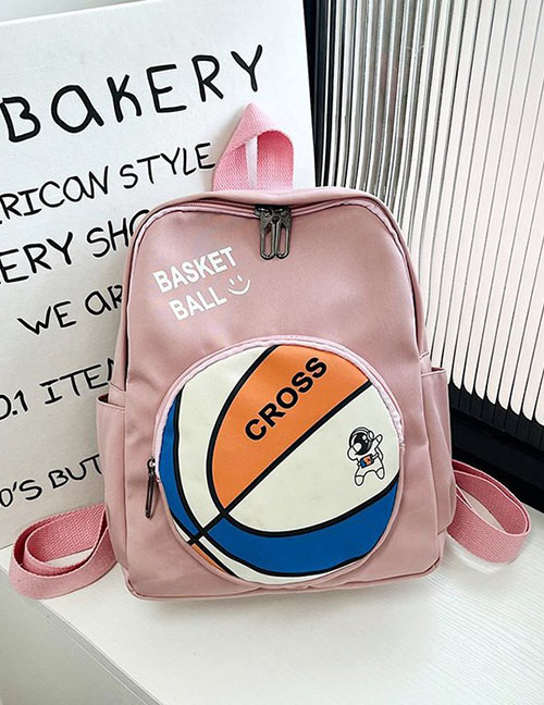 Fashion Pink Nylon Basketball Cartoon Large Capacity Backpack